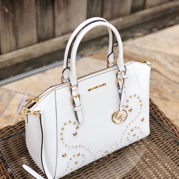 NWT Michael Kors studded large Ciara white - Picture 3 of 8